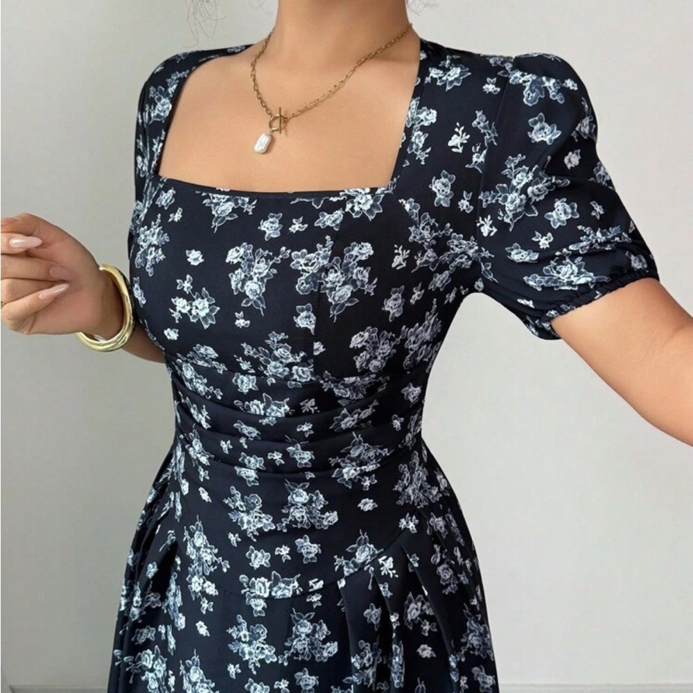 Floral Black Dress